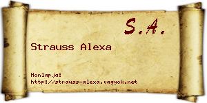 Strauss Alexa névjegykártya